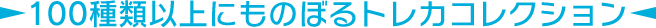 100種類以上にものぼるトレカコレクション